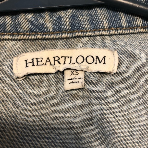 HEARTLOOM Distressed Fringe Denim Jacket Womens Size XS - Picture 8 of 14